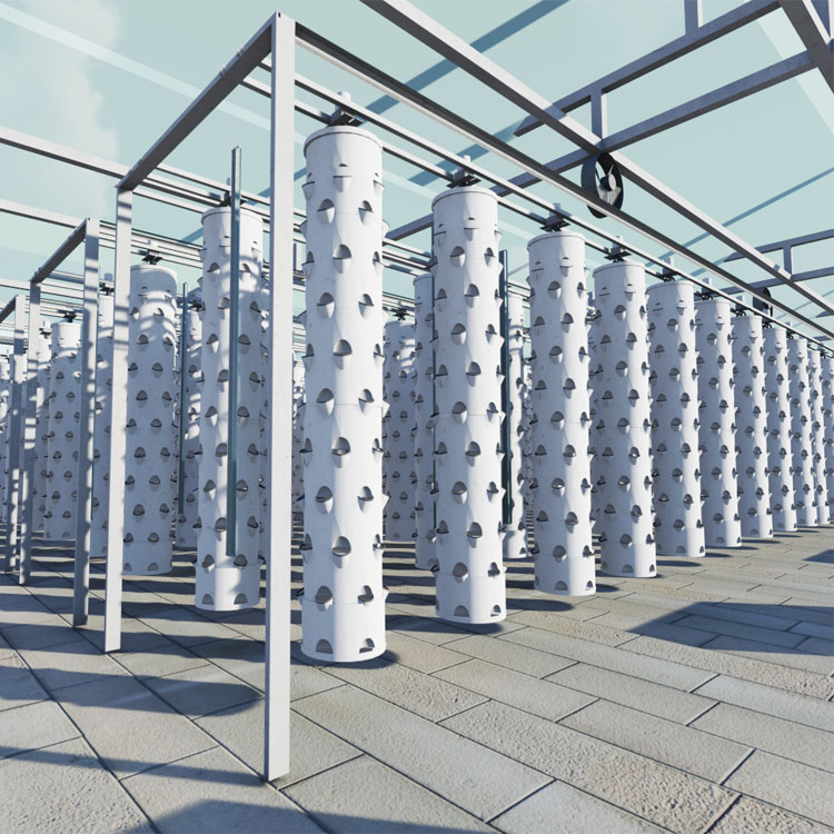 Hydroponic Tower - ระบบปลูกพืชแบบไฮโดรโปนิกส์แบบแขวนอัจฉริยะ แบบหมุนได้ สำหรับใช้ภายนอก/ภายในอาคาร