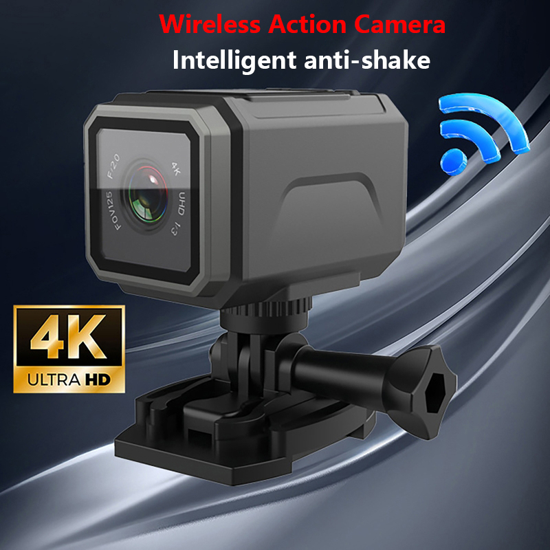 Garden Camera - HD 4K กล้องกีฬาไร้สาย Wi-Fi กันน้ำกลางแจ้งป้องกันการสั่นไหวมัลติฟังก์ชั่นขี่จักรยานเครื่องบันทึกแอคชั่นแคมหน้าจอ LCD