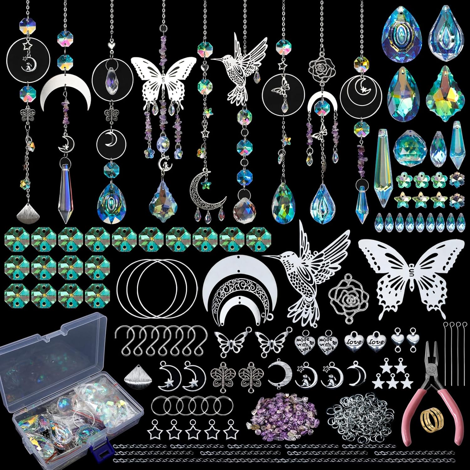 Indoor Garden Kit - DIY 400 ชิ้น SunCatchers ทําชุดอุปกรณ์ศิลปะและหัตถกรรมด้วยคริสตัลสายรุ้งสําหรับหน้าต่างในร่มบ้านสวนงานแต่งงานคริสต์มาส