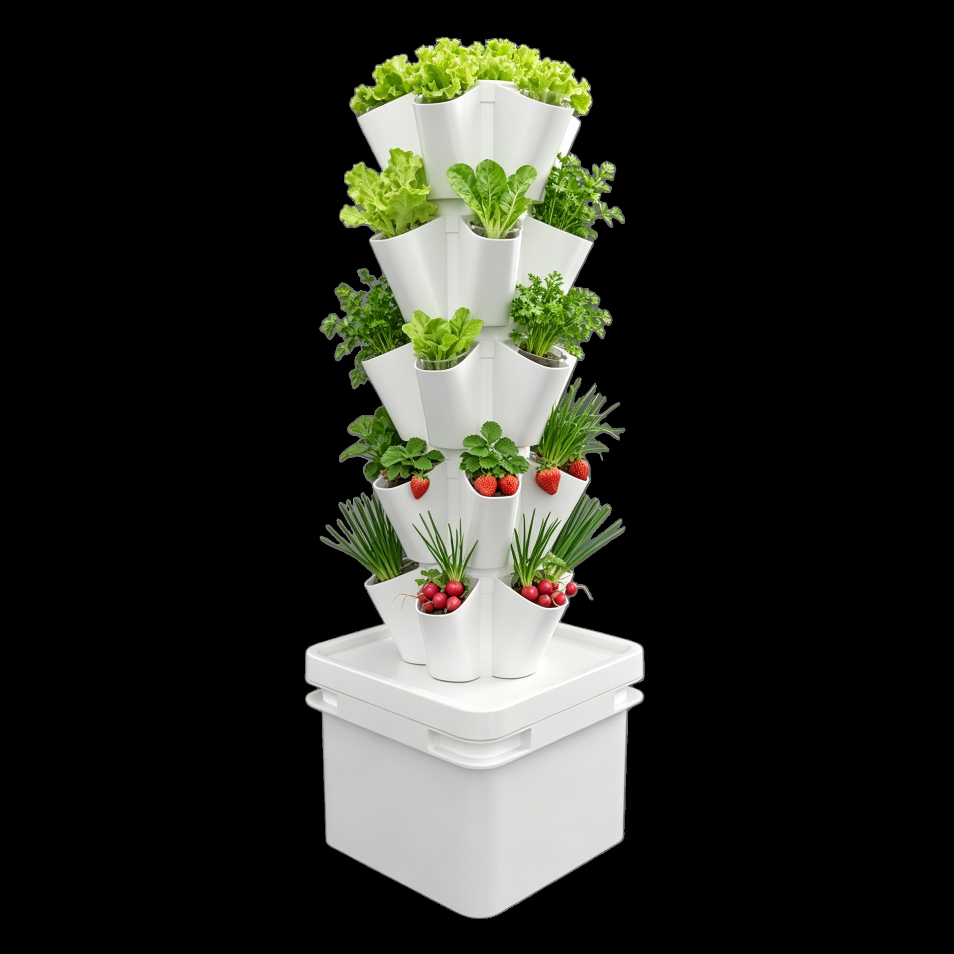Hydroponic Tower - อุปกรณ์ปลูกพืชแบบไฮโดรโปนิกส์แบบตั้งโต๊ะ 8 ลิตร ระบบปลูกไร้ดิน แบบแนวตั้ง