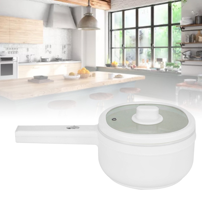 Smart Pot - หม้อไฟฟ้าอเนกประสงค์ ฝาใส หม้อหุงข้าวอัจฉริยะขนาดเล็ก สีขาว สำหรับใช้ในหอพักและห้องครัว