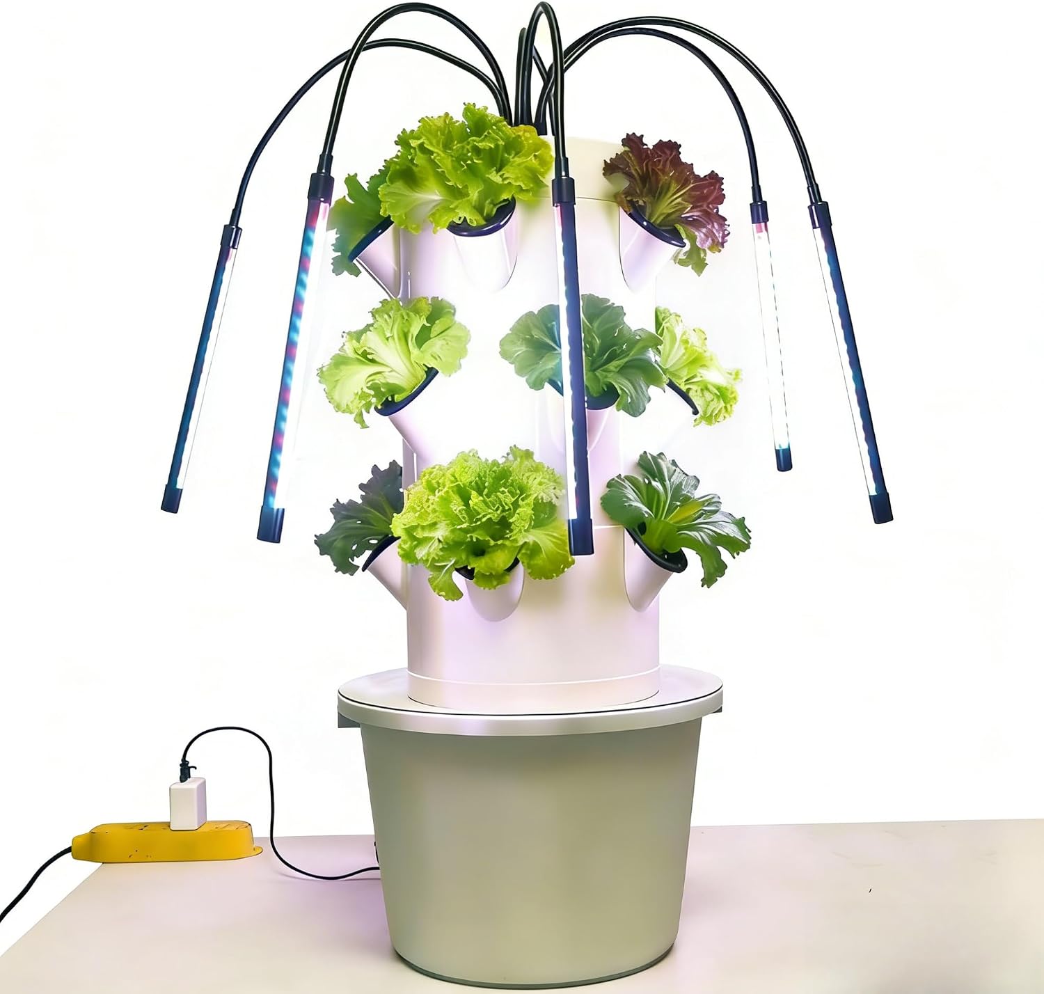 Indoor Garden Kit - ระบบปลูกผักไฮโดรโพนิกส์แนวตั้ง 3 ชั้น 15 หลุม ชุดปลูกผักในร่มพร้อมไฟ