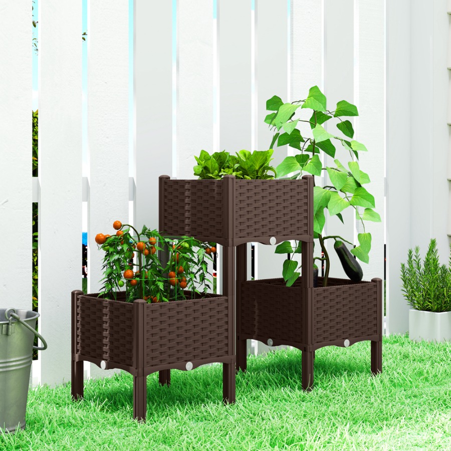 กระถางปลูกต้นไม้แบบยกสูง ทำจาก - Self Watering Planter บทวิจารณ์และราคา